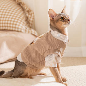 Ropa para Gatos <span class=keywords><strong>de</strong></span> Estilo Academia, <span class=keywords><strong>de</strong></span> Tela Cómoda, <span class=keywords><strong>de</strong></span> Dos Patas, para Clima Frío, Suéter Cortavientos para Mascotas, Vestido para Gatos - Product Image 5