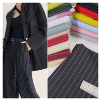 Tissu rayé noir prêt à expédier, 1,2 cm d'espace, tissu rayé non élastique pour robe de travail pour homme, robe de cérémonie pour femme
