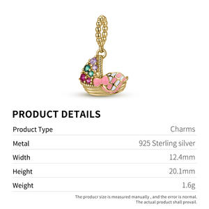 <span class=keywords><strong>Colgante</strong></span> de <span class=keywords><strong>cuna</strong></span> de bebé chapado en oro de Plata de Ley 925 de alta calidad, accesorios de joyería fina <span class=keywords><strong>para</strong></span> pulsera DIY, collar, Día de la madre - Product Image 4