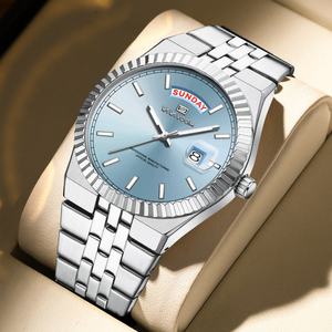 Reloj de Cuarzo Clásico de Lujo para Hombre, Caja de Aleación de Alta Calidad, Esfera de Cristal de Acero Inoxidable, Resistente al Agua, Brazalete Dorado - Product Image 1