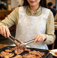 Bavoirs jetables écologiques non tissés personnalisés avec logo imprimé, imperméables, à manches, pour barbecue, restaurant de fruits de mer, pour adultes, pour la cuisine