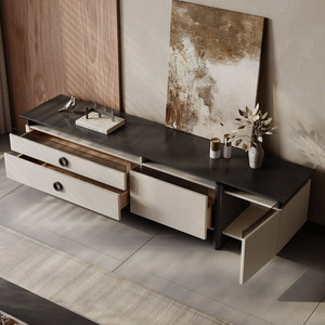 Meuble TV en bois, adapté aux téléviseurs de plus de 65 pouces, mobilier de salon haut de gamme, meuble de maison avec un grand espace de rangement - Product Image 2