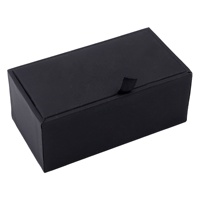 Kotak penyimpanan kancing manset kulit Pu hitam pria kotak penyimpanan Logo kustom mewah Mdf kayu kemasan kotak kancing manset kristal