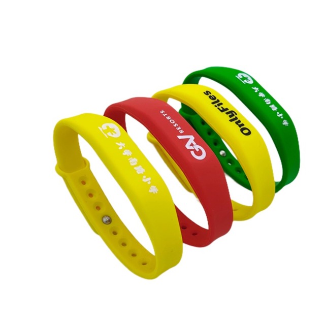 RFID NFC 13.56 MHz & 125KHz 1K Byte Silicone Waterproof Adjustable Wristband with Custom Logo for Hotel & Payment Access Control