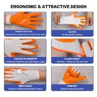 Gants de sécurité de travail haute performance personnalisés, en nitrile 13 jauges, antidérapants, à doigts lisses, pour les soins personnels
