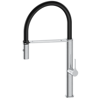 Robinet de cuisine à ressort extractible, monocommande, à poser sur plan, eau chaude/froide, pour usage domestique, hôtelier et professionnel