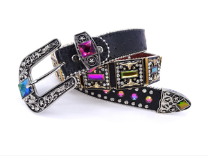 Nuova tendenza cintura di strass Bling Bling uomo donna Western Cowbuy Cowgirl cintura in pelle con <span class=keywords><strong>borchie</strong></span> di cristallo <span class=keywords><strong>per</strong></span> Jeans - Product Image 6
