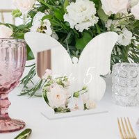 Numéro de table en acrylique blanc, noir, or, argent, miroir, forme spéciale, pour décoration de mariage et de fête moderne
