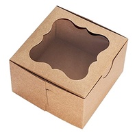Boîte d'emballage pour cupcakes de haute qualité en matériaux recyclés, avec fenêtre transparente, design écologique pour cadeaux