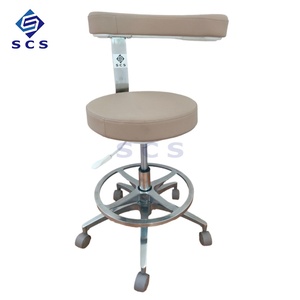 Sillón Ergonómico de Alta Calidad para Asistente Dental y Odontólogo, con Elevación Manual y Tapicería de Cuero, Ideal para Clínicas y Tratamientos - Product Image 2