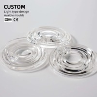 Lentille Fresnel en verre pressé à filigrane concentrique, diffuseur de lumière LED anti-éblouissement pour lampe industrielle