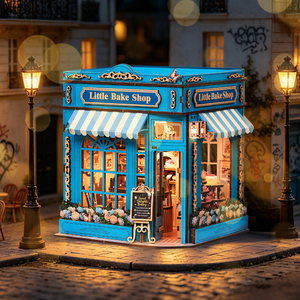 Miniatura di Lusso Casa delle Bambole Sweet Cottage Kit Fai da Te Book Nook Panetteria con Luci LED Puzzle 3D in Legno Eco-friendly Fatto a Mano Decorazione per la Casa - Product Image 2