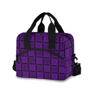 Nouveauté : Sac isotherme repas personnalisé en polyester matelassé violet imprimé, réutilisable, 15L, pour hommes, pique-nique et voyage - Product Image 1