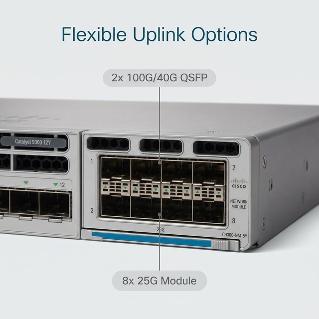 Catalyst C9300X-12Y-A 12-Port SFP28 Switch Network Advantage License Dual Power 2026 Stock