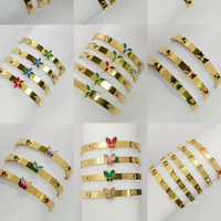Étanche Personnalisé Initial Amour Bracelet Kaléidoscope Personnalisé Logo Personnalisé Fermoir Bracelet Clip sur Mode Zircon Bracelets