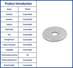 Arandelas planas grandes de acero inoxidable galvanizado con zinc, M3-M36 DIN9021, modelo Saitong ST-0034 para uso industrial - Product Image 2