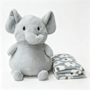 Peluche d'éléphant personnalisée, peluche d'éléphant grise, ensemble de couverture d'éléphant, adorable jouet d'éléphant - Product Image 5