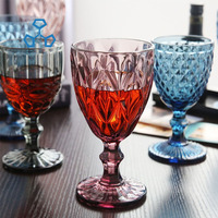 Vente en gros Fête de mariage Vintage Champagne Bleu Ambre Eau Vin Tasses Verrerie colorée Gobelets