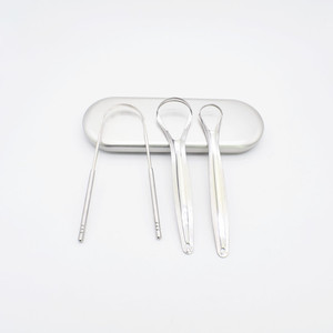 <span class=keywords><strong>TOOCARE</strong></span> Grattoir et Nettoyeur de Langue Portable en Acier Inoxydable avec Brosses pour Éliminer la Mauvaise Haleine – Kit de Soin Buccal - Product Image 1