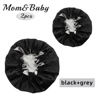 Personnalisé Double Couche Réversible Cheveux Soie Bonnets Maman Et Moi Ensemble Bonnets Satin Bébé Bonnet pour Femmes