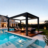 Pergola extérieure en aluminium avec toit à lames orientables, imperméable, gazebo de patio, auvent de jardin, pare-soleil, kit de pergola bioclimatique