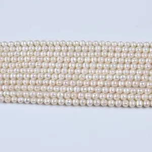 8mm Freshwater Pearl Round White Carving Pearl String