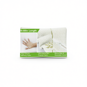 Oreiller cervical ergonomique en mousse à mémoire de forme de 50 cm de long, soutien pour dormeurs latéraux, soulagement des douleurs cervicales, housse lavable - Product Image 1