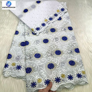 Sinya Promotion Tissu de Voile de Coton Suisse et Dentelle <span class=keywords><strong>Foulard</strong></span> 100% Coton Voile Africain pour Robe de Mariée - Product Image 2