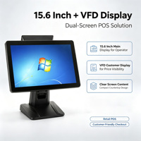 Pantalla táctil de 15,6 pulgadas Sistema POS todo en uno Caja registradora Máquina POS Fabricación Hardware Terminal POS para restaurante