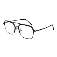 Gafas Ópticas Clásicas de Moda, Montura Metálica, Diseño Cuadrado, Monturas de Gafas Ópticas para Hombre y Mujer