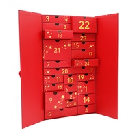 Calendrier de l'Avent en carton rigide biodégradable et recyclé pour chocolats, avec fermeture magnétique, ruban, coffret cadeau pour parfum blush, 24 jours