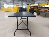 Table Pliante d'Extérieur avec Pieds en Acier Inoxydable et Plateau en Polyéthylène Haute Densité (HDPE), 240/180 cm de Long