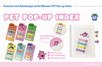 Étranges notes autocollantes pop-up US Monster PET, 6 motifs de dessins animés, marque-pages, étiquettes, 20 feuilles personnalisables |   Recruter