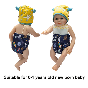 Couches pour nouveau-né de 0 à 1 an imprimées de dessins animés, lavables en polaire grise, étanches et respirantes, pour nouveau-né - Product Image 3