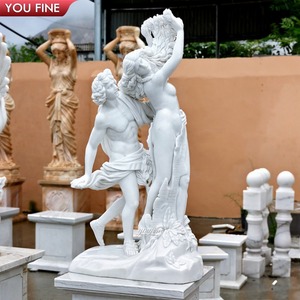 Youfine Tùy Chỉnh Ngoài Trời Trang Trí Nội Thất Tay Khắc Kích Thước Thực Đá Cẩm Thạch Bức Tượng của Apollo Và Daphne Biến Vào Một Cây Nguyệt Quế Với Cơ Sở - Product Image 3