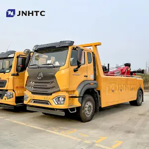 HOHAN 4x2 टो लोड 16 टन वसूली ट्रक आपातकालीन बचाव के साथ flatbed wrecker मंच रस्सा क्रेन ट्रक दूरबीन बूम