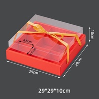 Boîte à dessert en carton de bonne qualité, 9 trous, couvercle transparent, boîte à mousse portable avec poignée pour fête, mariage