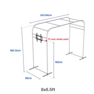 Pantalla de arco cuadrado plegable portátil con estante de TV - Product Image 6