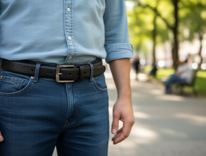 Cinturón de Metal Casual para Hombre con Hebilla de Aleación Biselada de 4.0 cm MRT160107 - Product Image 2