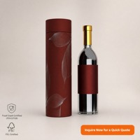 Emballage en tube cylindrique en papier kraft recyclable de luxe avec logo personnalisé pour le vin, la bière et les spiritueux