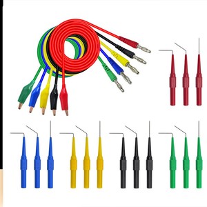 Cleqee-1 P1920 Alligator clip để Banana cắm kiểm tra chì thử nghiệm thăm dò kết nối với 4mm banana cắm cho điện trở lại probe kit - Product Image 1