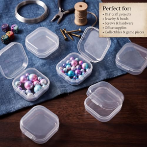 Boîte de rangement multifonctionnelle en plastique transparent PP pour bouchons d'oreilles, bijoux, pilules, outils, petit conteneur carré pour boucles d'oreilles - Product Image 3