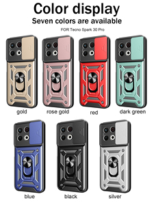 TPU + PC <span class=keywords><strong>2</strong></span> trong 1 lai Chống sốc Armor kim loại vòng chủ trượt máy ảnh bìa trường hợp đối với TECNO <span class=keywords><strong>Spark</strong></span> 30/30pro 4G Cover quay lại - Product Image 6