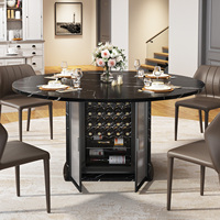 Table à manger moderne avec étagères ouvertes, porte-verres à vin, plateau en bois, cuisine compacte, OEM, durable, imperméable, écologique