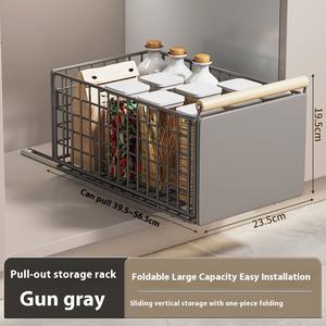 رف تخزين توابل للمطبخ، حامل تخزين قائم، بتصميم عصري بسيط من الفولاذ الكربوني، بتصميم الأدراج، مستدام - Product Image 6