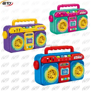 Retro Recorder Bubble Machine Automatic Bubble Blower Maker for Kids Radio Style With Couple Bubble Outlet