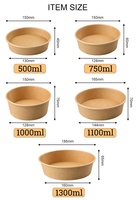 Récipient alimentaire en papier jetable Boîte de riz à emporter Logo personnalisé Bol à salade de restauration rapide