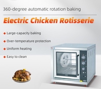 Four à poulet commercial haute capacité, électrique, en acier inoxydable, avec rôtissoire rotative pour restaurant et hôtel