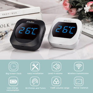 Nuovo <span class=keywords><strong>Campanello</strong></span> Intelligente Autoalimentato con Funzione di Temperatura, Controllo Remoto, per Casa e Ufficio, <span class=keywords><strong>Senza</strong></span> <span class=keywords><strong>Batteria</strong></span>, Bianco - Product Image 2