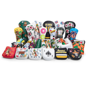 長持ちする耐久性のあるゴルフヘッドカバー、カスタムPUレザーゴルフパターヘッドカバー、パーソナライズされたプリント柄ゴルフウッドヘッドカバー - Product Image 1